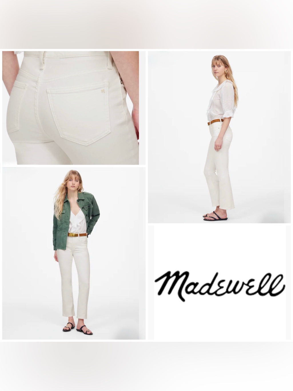Nwt $115 Madewell Women 25 Kick Out Crop Jeans Straight-Flare Mid Rise Stretch